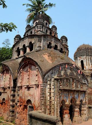 Durga temple complex; terracotta temples in Hooghly Routpara