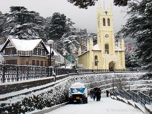 Snowfall in Shimla Himachal Pradesh