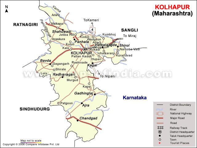 Map Of Kolhapur District Maharashtra Map Of The Kolhapur District