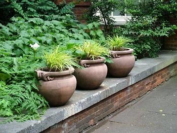 Garden Pots on Grasses