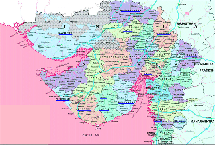 Gujarat Districts Map