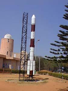 A Model of PSLV Roket at Sciene Park at Nehru Planetorium at Bengaluru