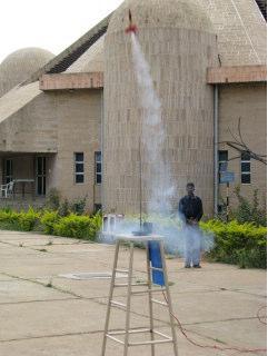 Rocket launch experiment as part of Summer activity at Nehru Planetorium  at Bengaluru