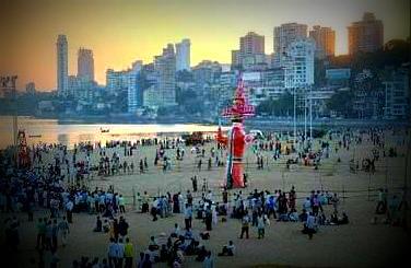 Chowpatty beach in Mumbai