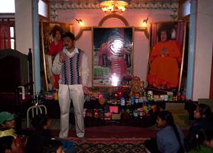 Dr Sanjay Aggrawal interacting with children