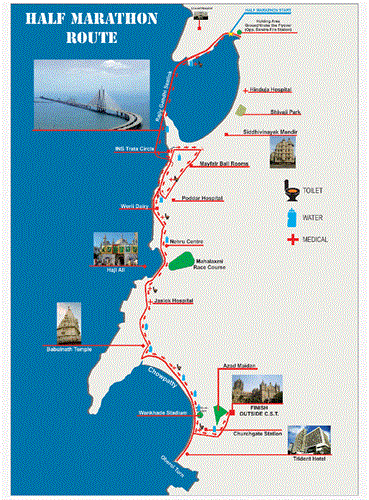 Mumbai marathon 2013 route for half marathon