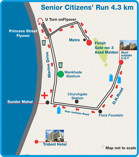 Mumbai marathon 2013 route for senior citizens