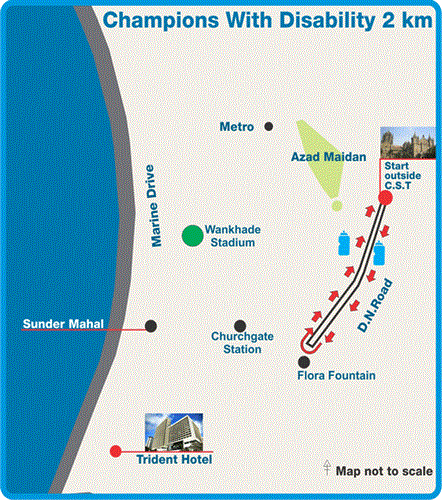 Mumbai marathon 2013 route for champions with disability